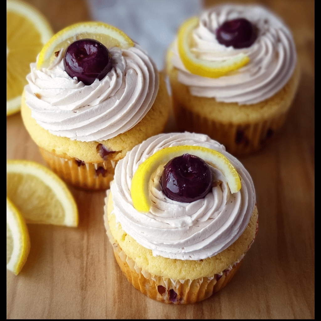 Blueberry Filled Soft Lemon Cupcakes 2
