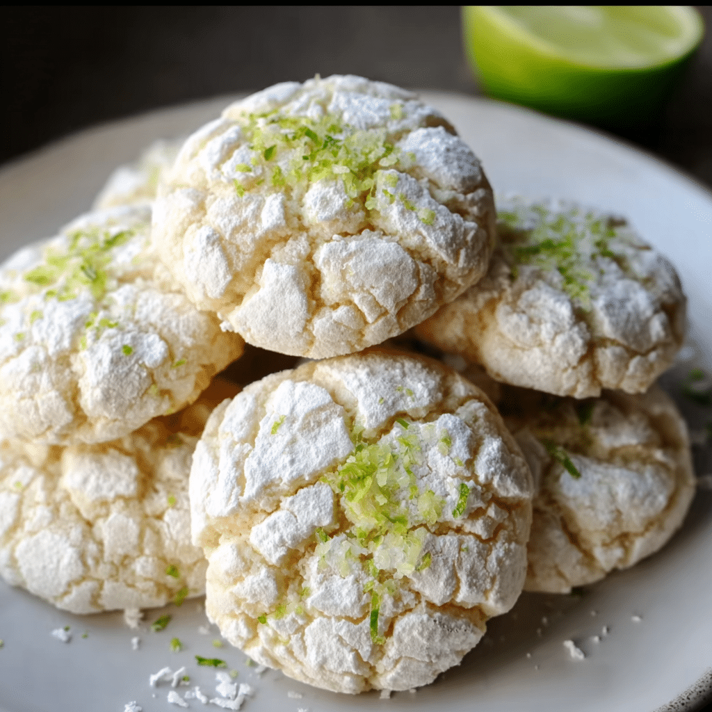 Coconut Key Lime Crinkle Cookies