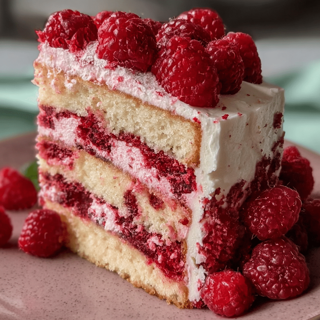 Fresh Raspberry Layer Cake