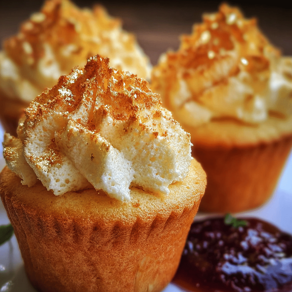 Golden Angel Food Cupcakes