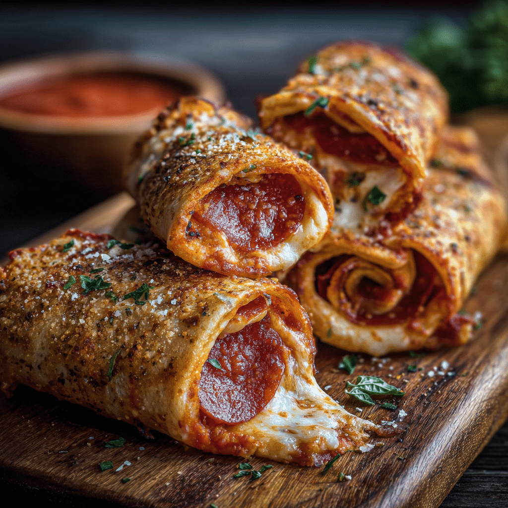 High Protein Pepperoni Pizza Rolls