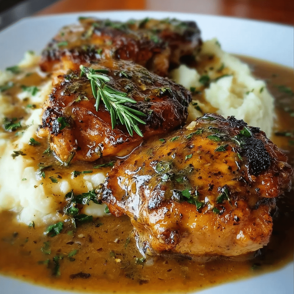 Delicious Smothered Chicken Thighs Meal