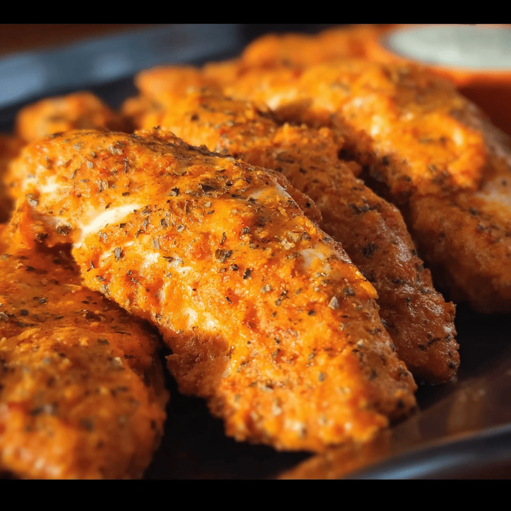 Healthy Buffalo Ranch Baked Chicken Strips