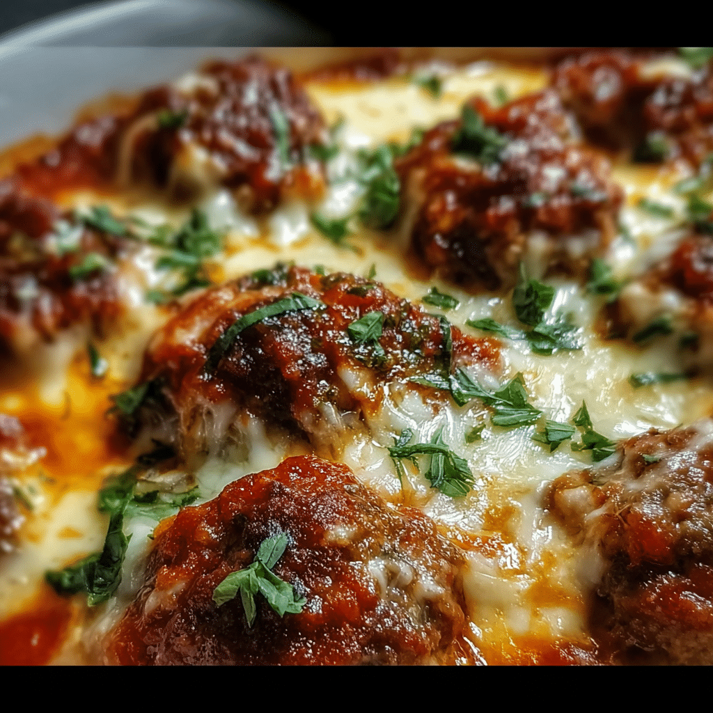 Keto Meatball Parmesan Casserole