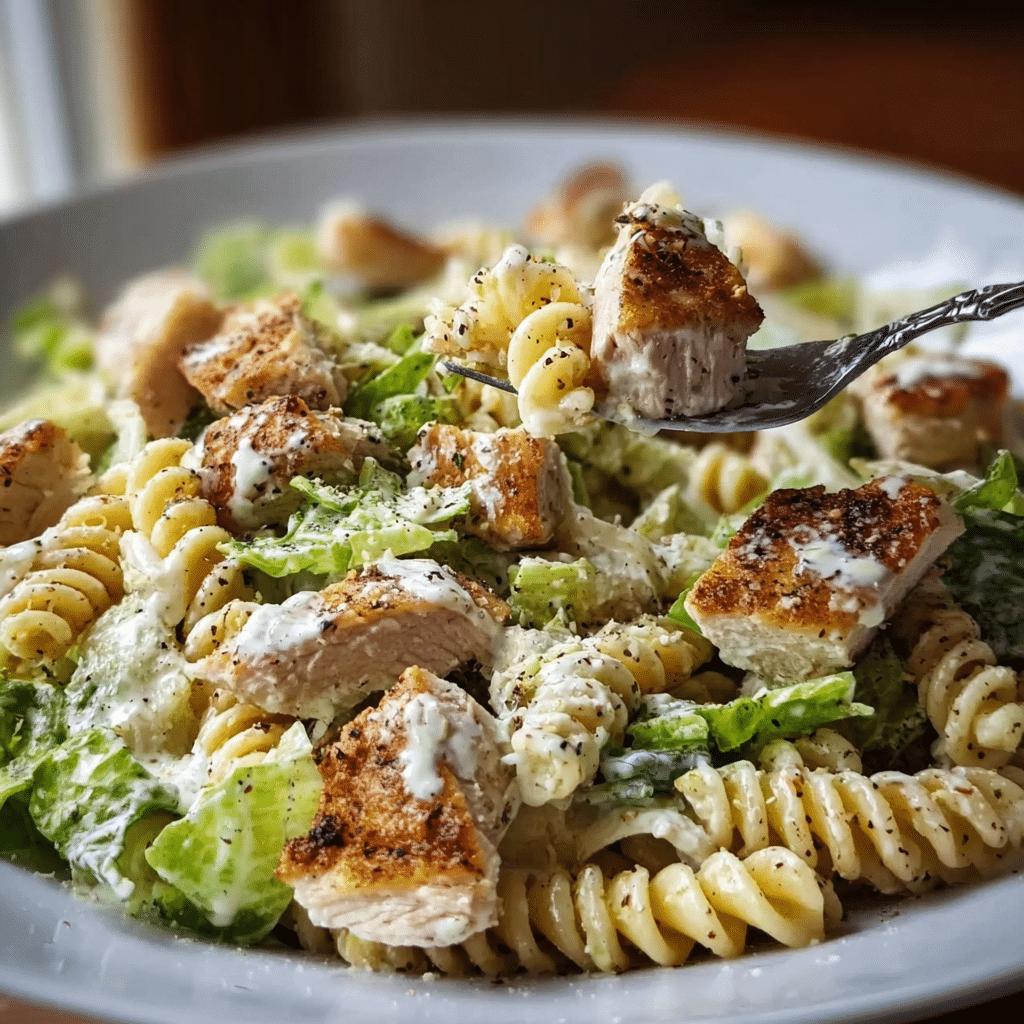 Easy Chicken Caesar Pasta Salad