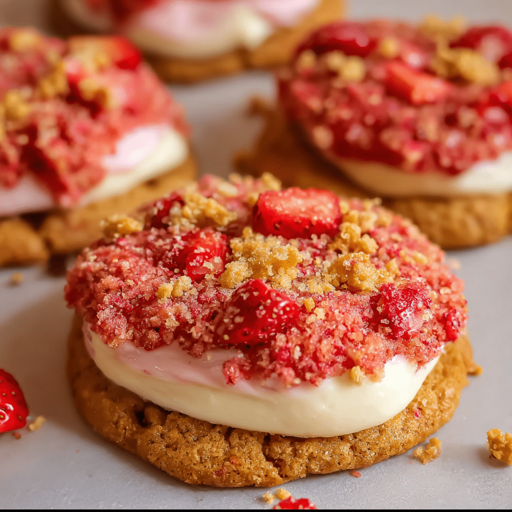 Strawberry Crunch Shortcake Cookies