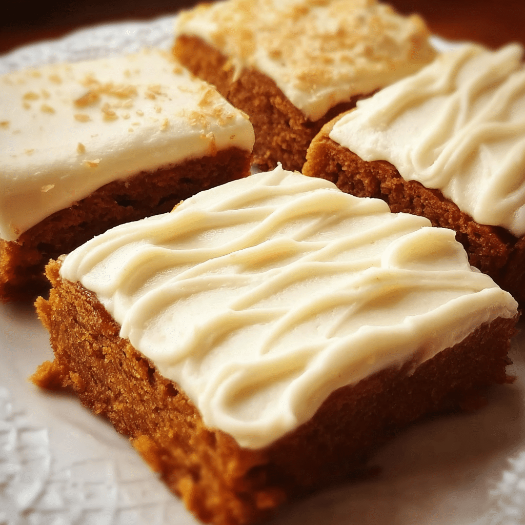 Pumpkin Bars With Cream Cheese Frosting