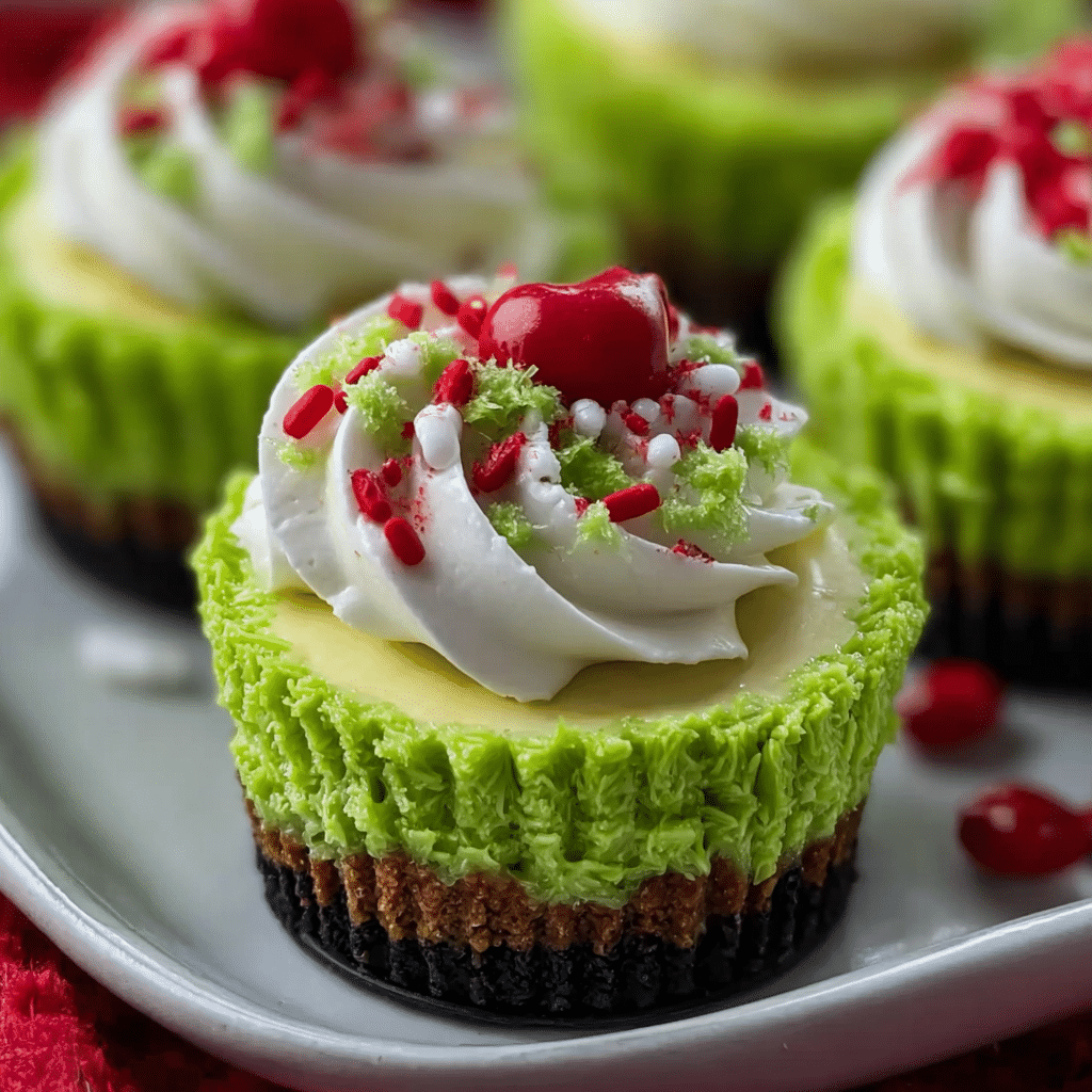 Grinch Mini Cheesecakes