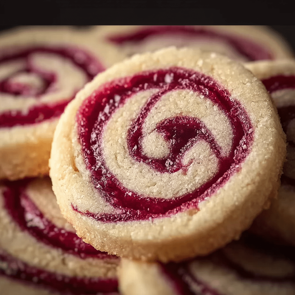 Raspberry Swirl Shortbread Cookies