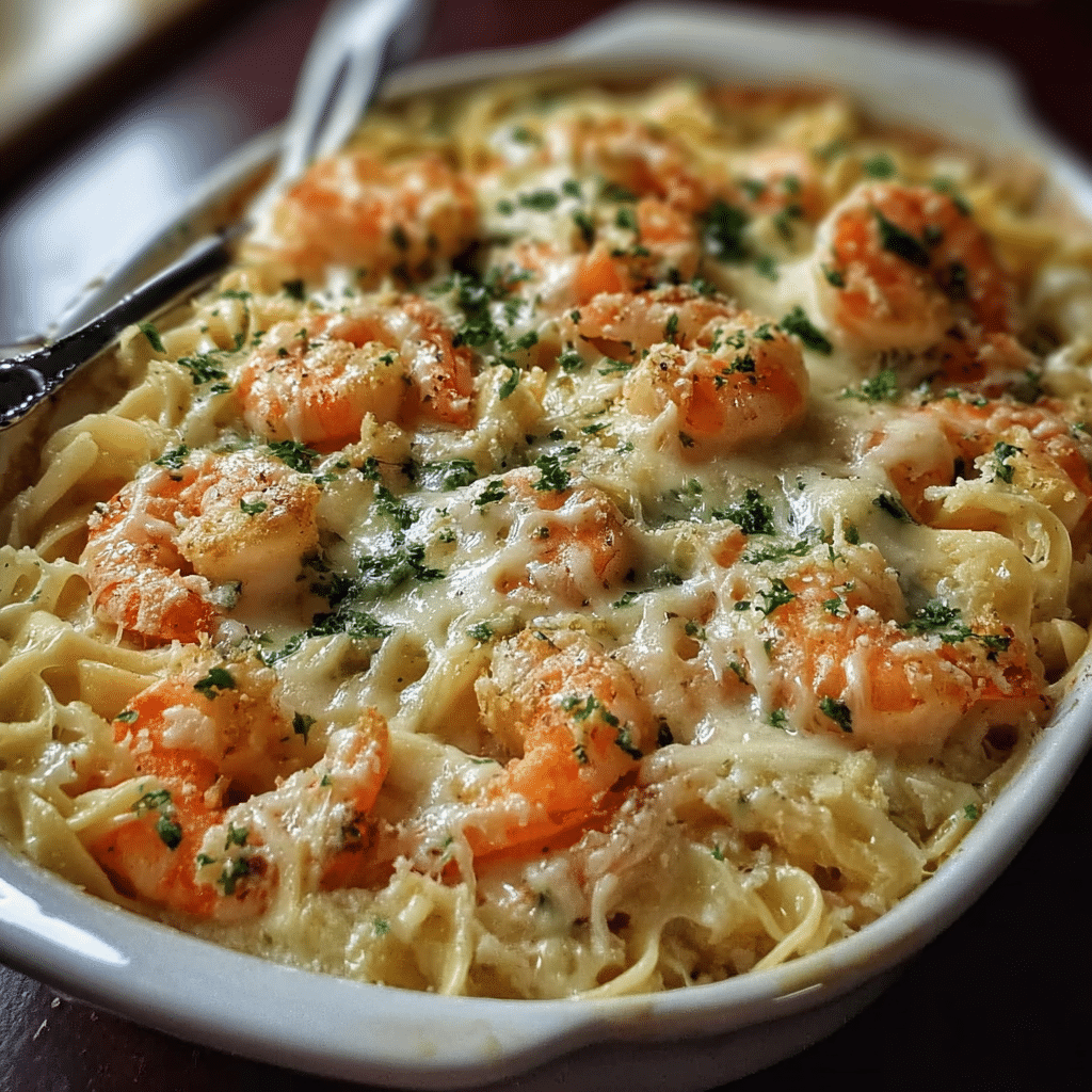 Shrimp Scampi Pasta Bake