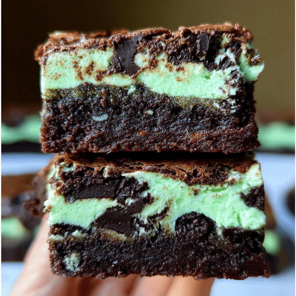 Triple Layer Fudgy Mint Oreo Brownies