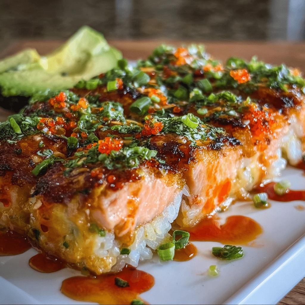 Easy Spicy Salmon Sushi Bake Recipe
