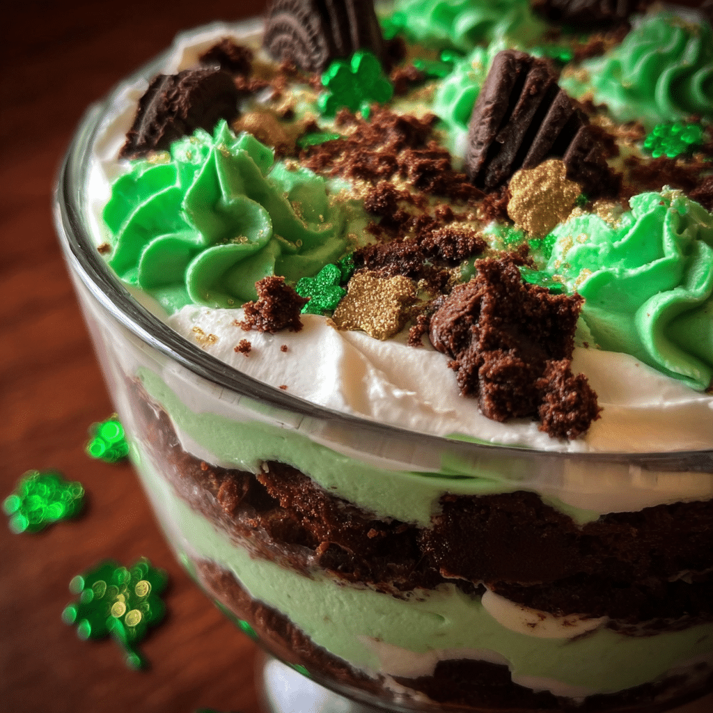 ST. Patrick’s Day Brownie Trifle