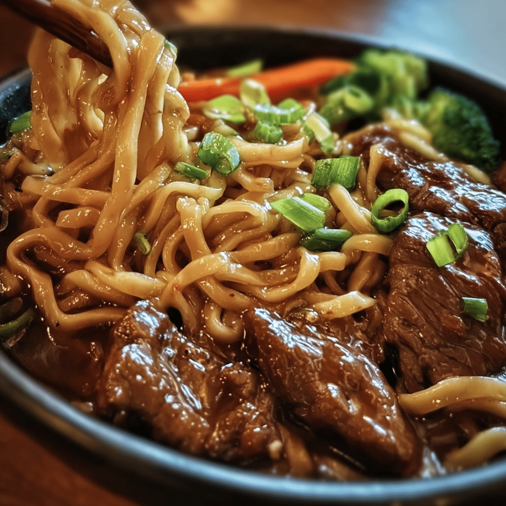 Sticky Beef Noodles