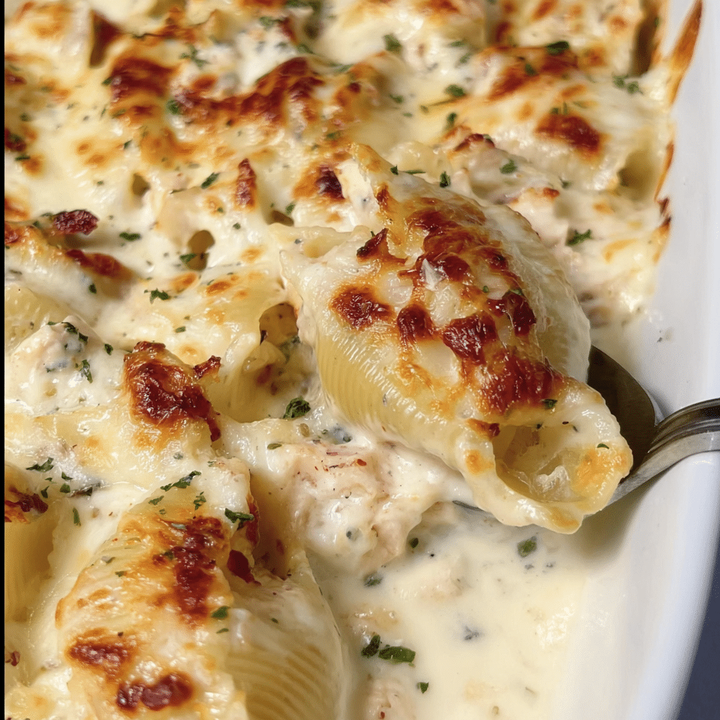 Chicken Alfredo Stuffed Shells