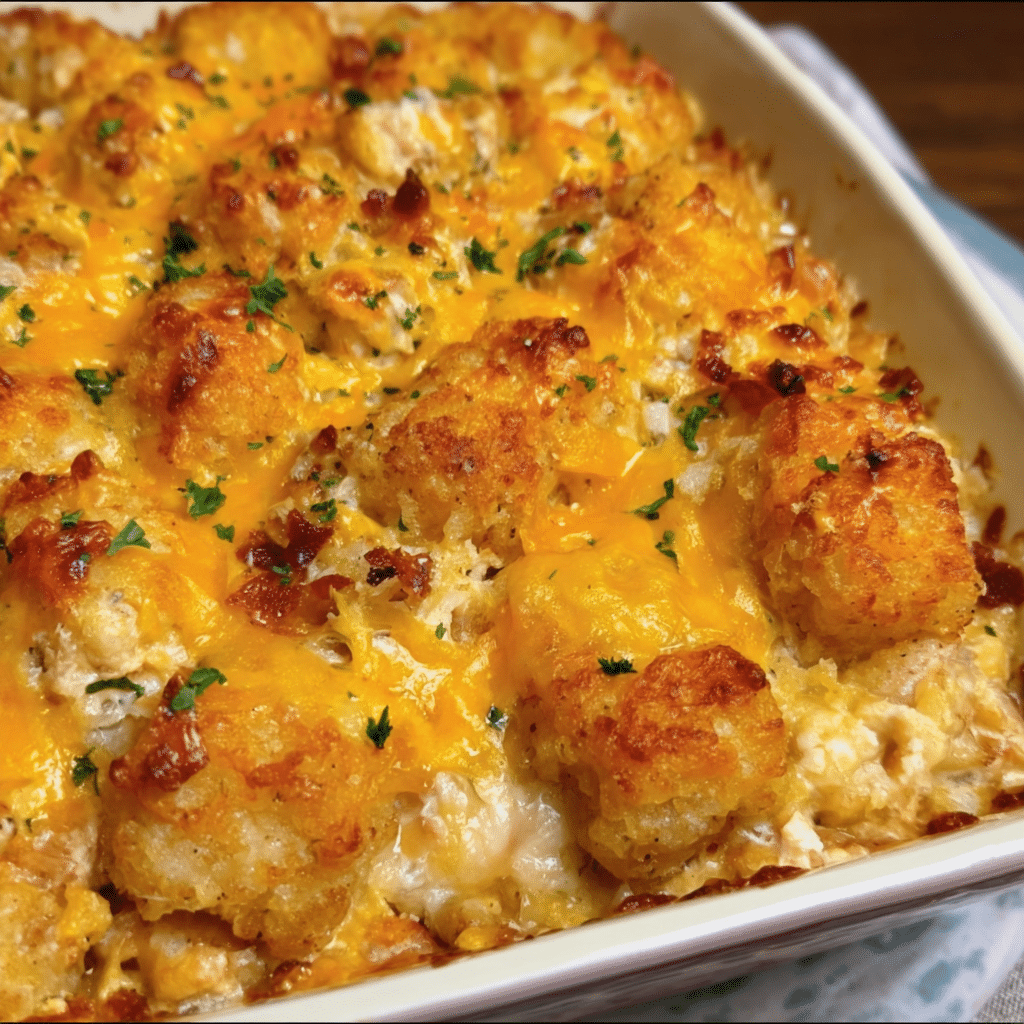 Cracked Out Chicken Tater Tot Casserole
