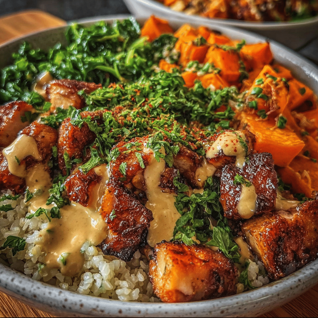 Easy & Healthy Chicken and Sweet Potato Bowls