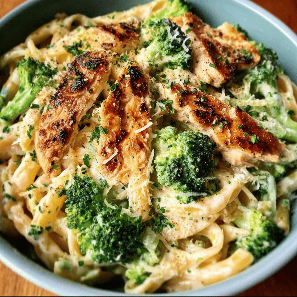 Skinny Chicken Broccoli Alfredo