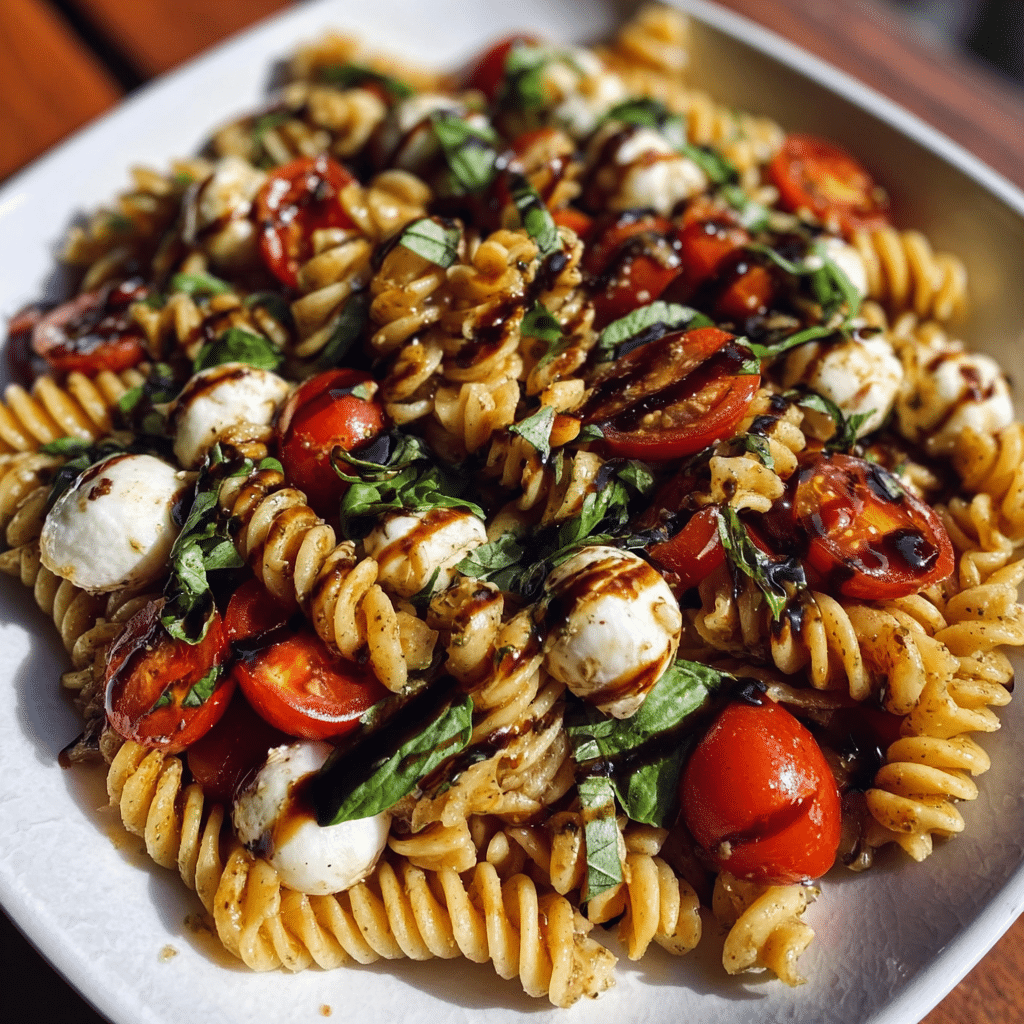 Caprese Pasta Salad with Balsamic Glaze