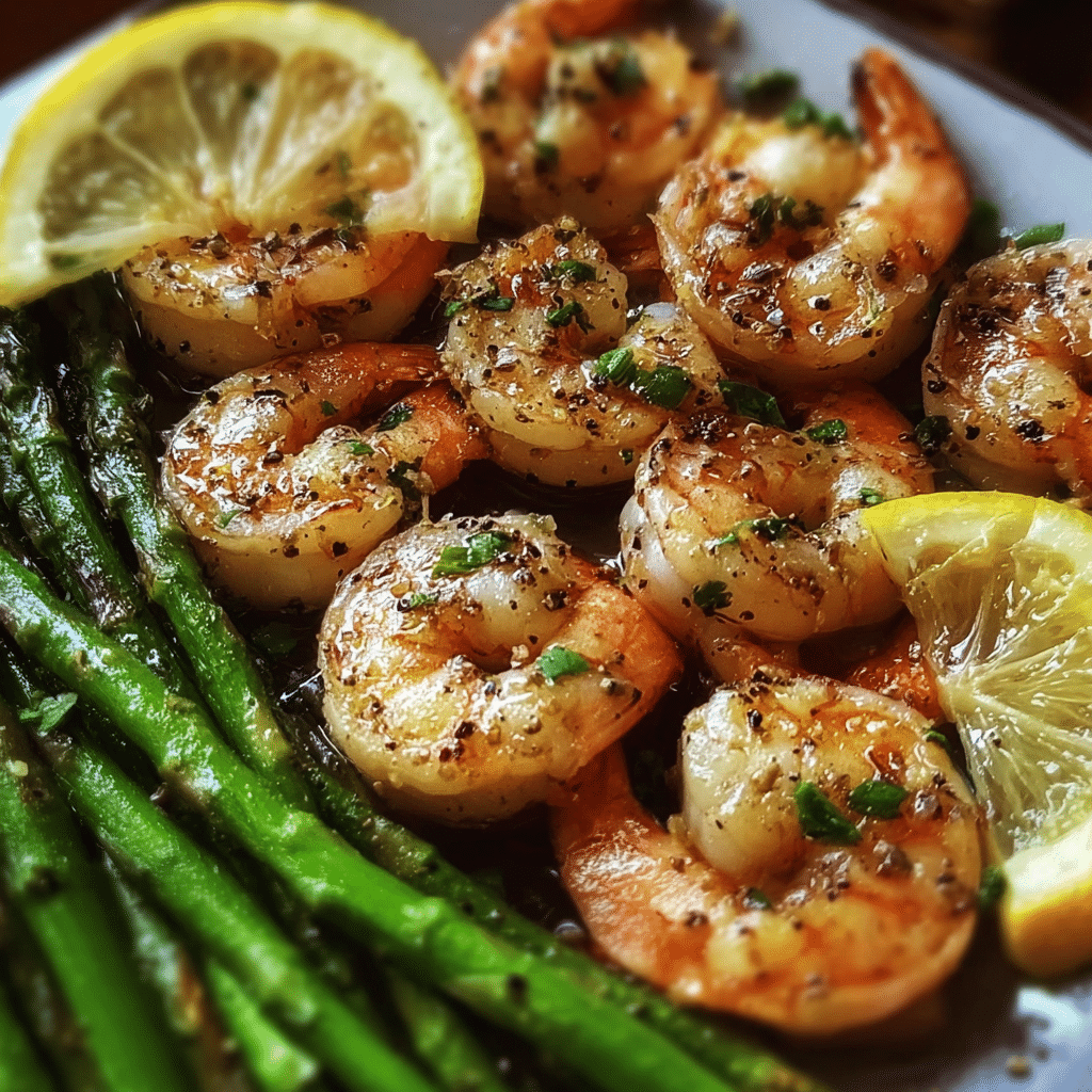 Lemon Garlic Shrimp and Asparagus