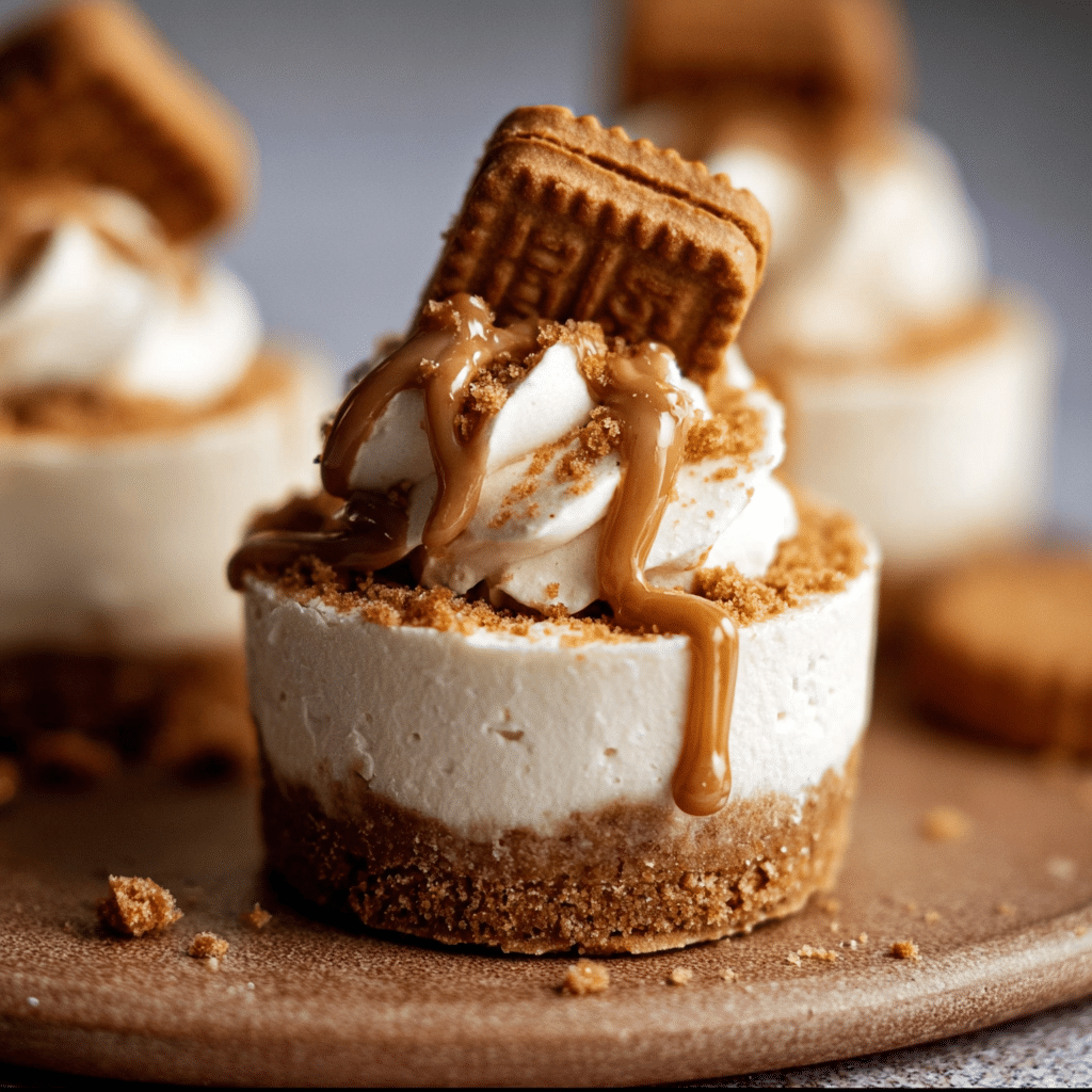 No Bake Mini Biscoff Cheesecakes