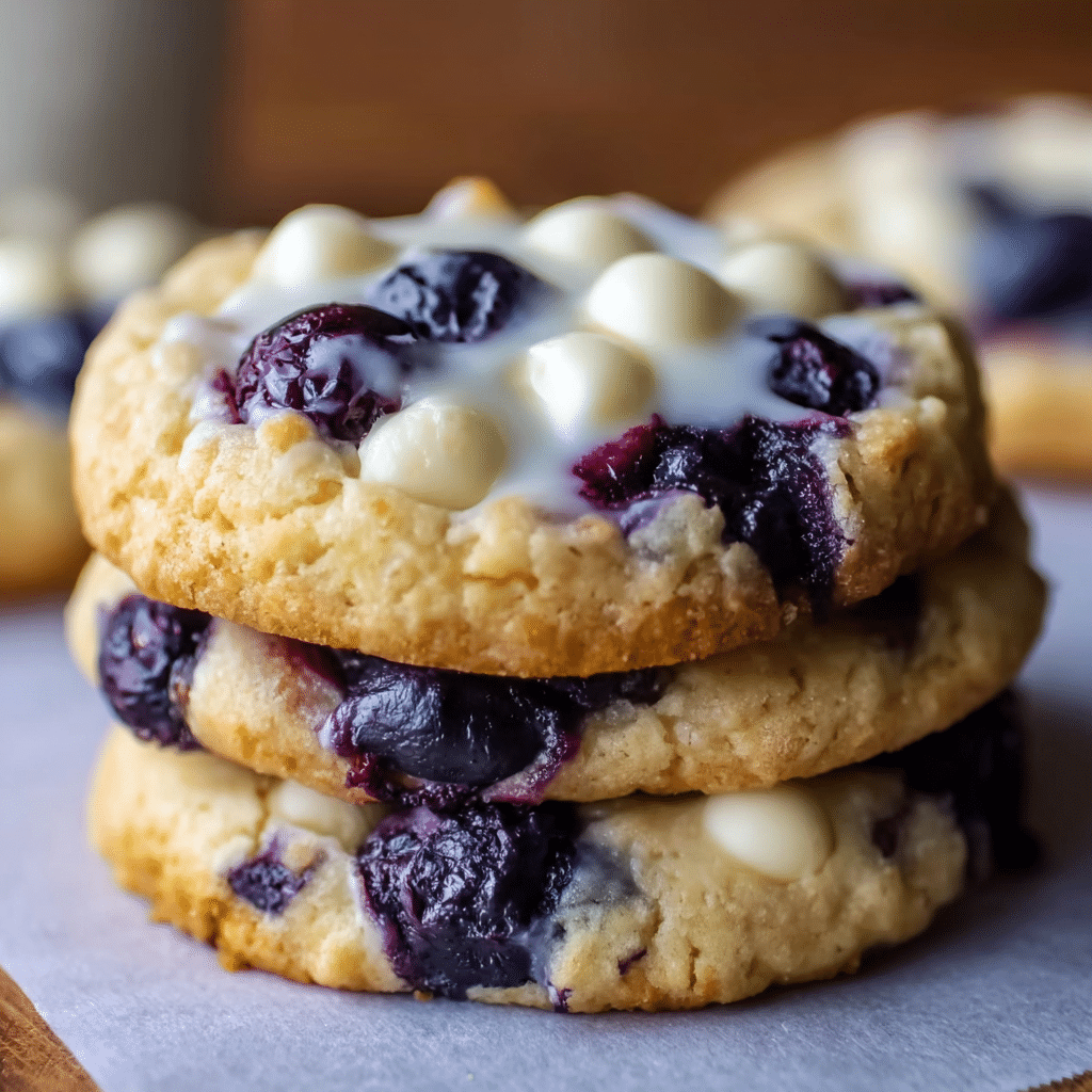 Soft Blueberry Cheesecake Cookies