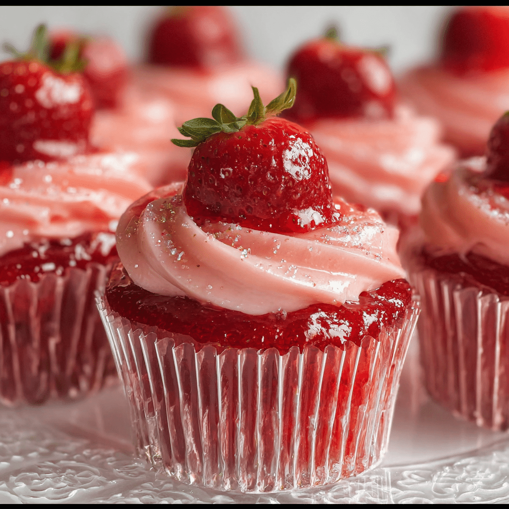 Strawberry Jello Cupcakes 2