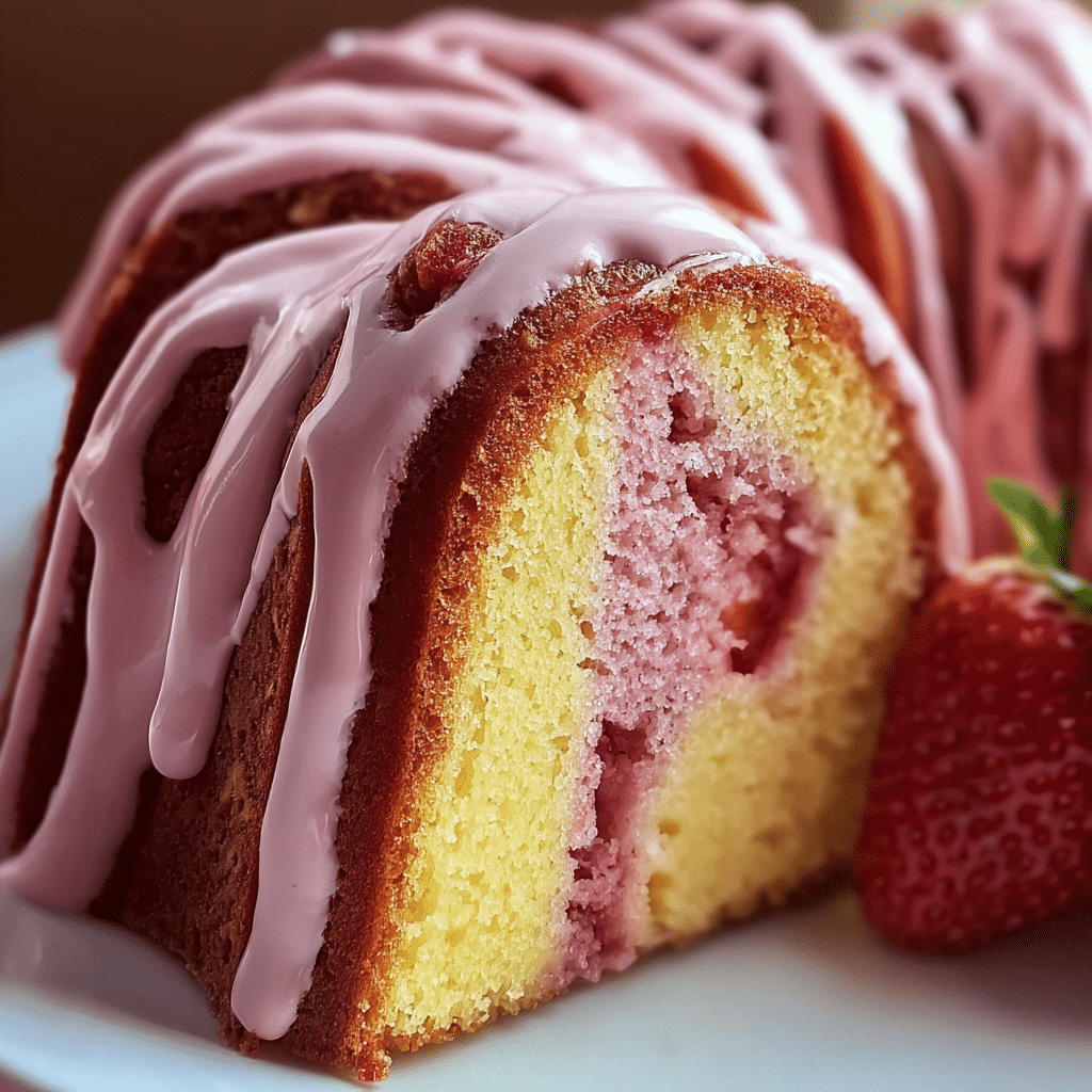 Strawberry Milkshake Pound Cake 2