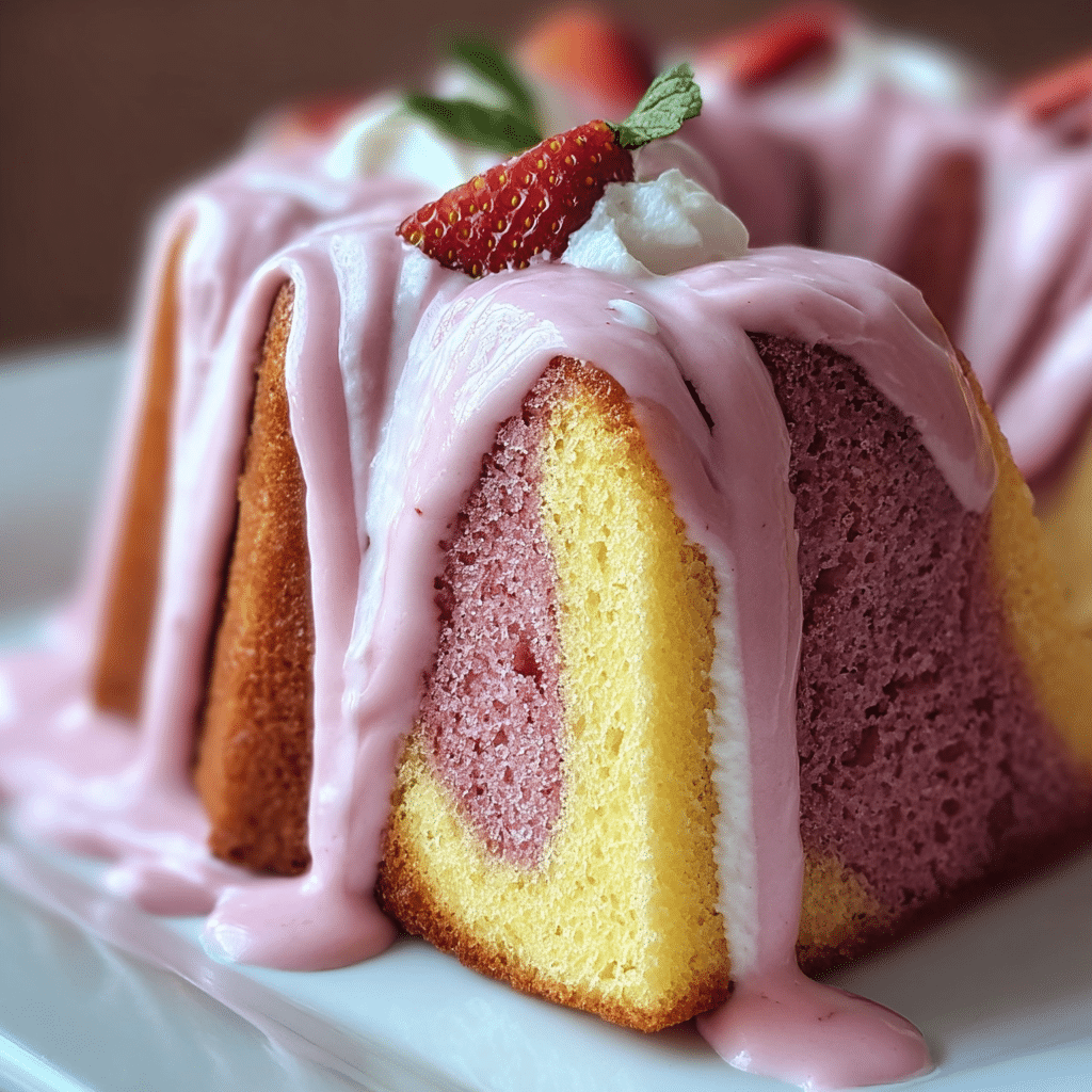 Strawberry Milkshake Pound Cake 3