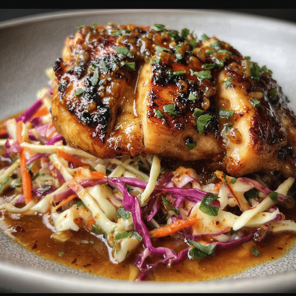 Apple Cider Chicken With Crisp Autumn Slaw