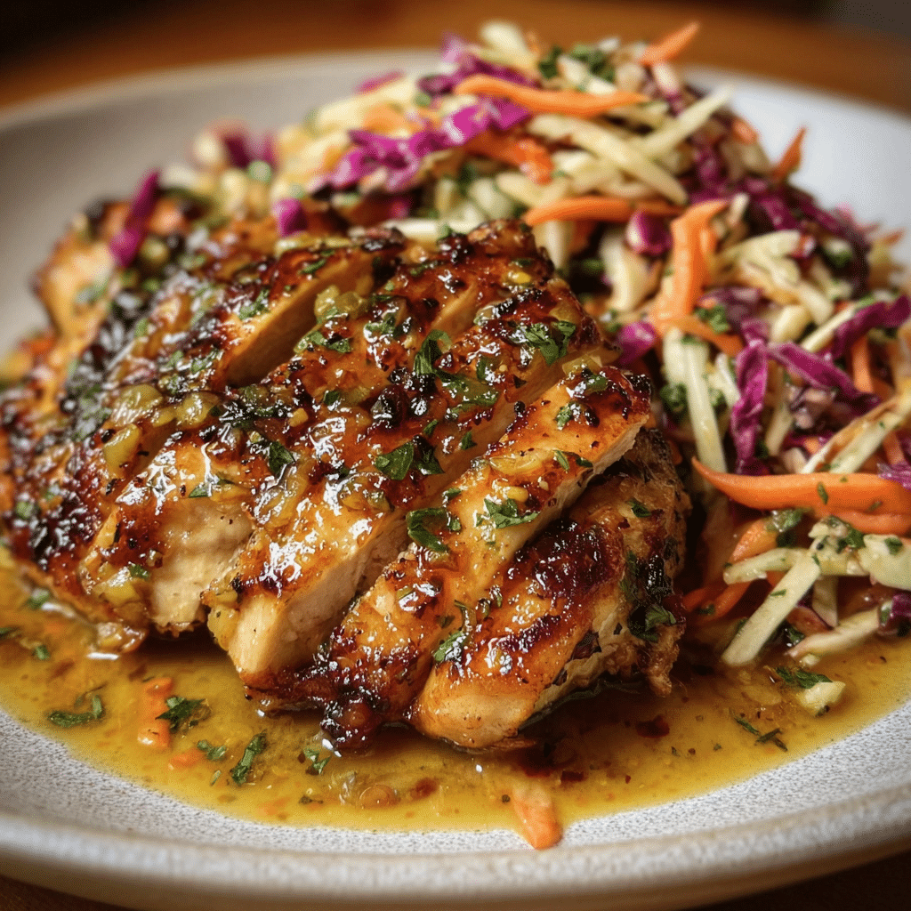 Apple Cider Chicken With Crisp Autumn Slaw