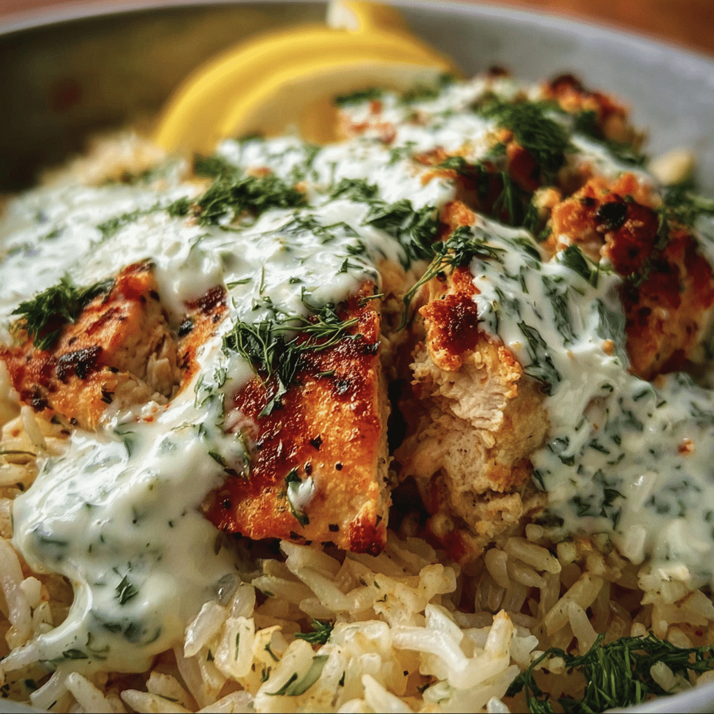 Bake Chicken Tzatziki Rice Bake