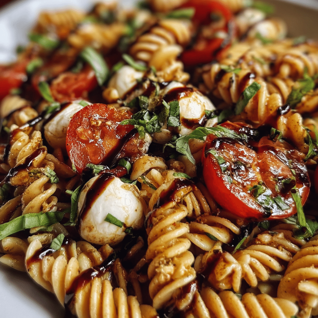 Caprese Pasta Salad With Balsamic Glaze