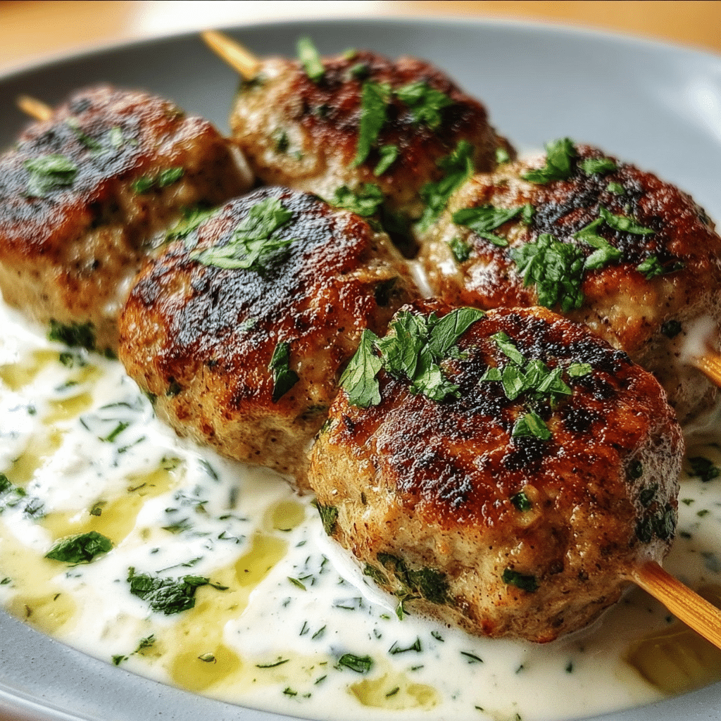 Chicken Kofta With Garlic Yogurt Sauce