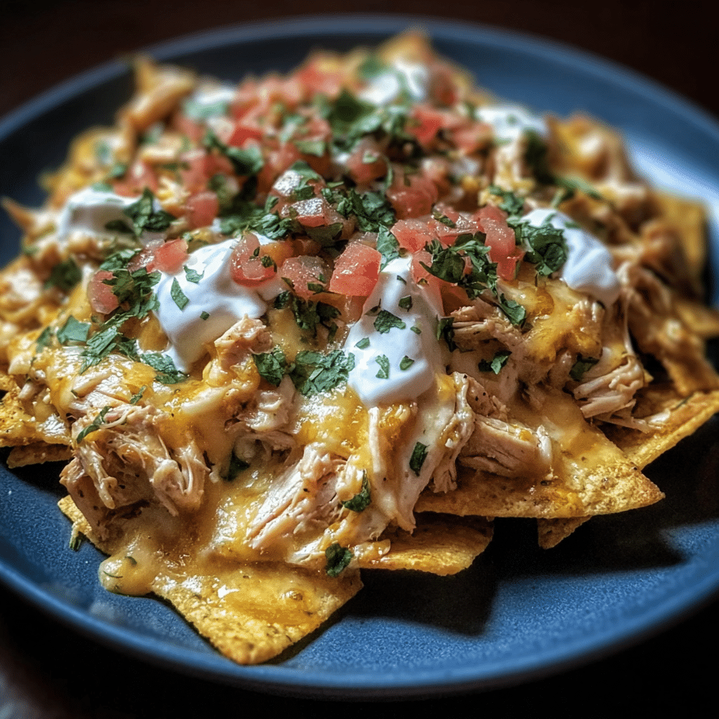Creamy Crockpot Chicken Nachos
