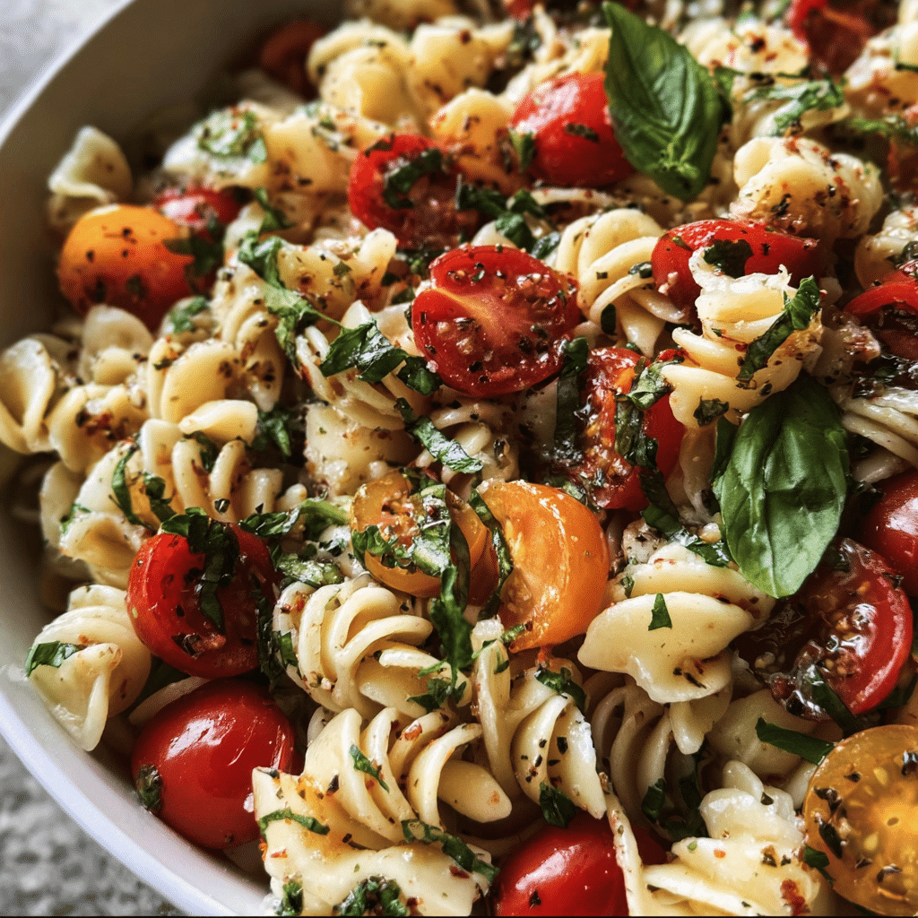 Delicious Bruschetta Pasta Salad