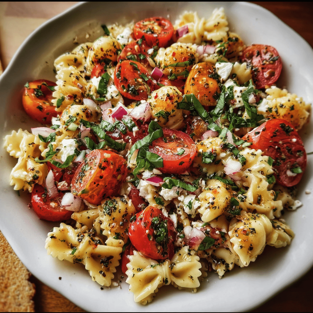Delicious Bruschetta Pasta Salad
