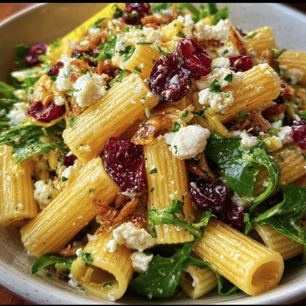 Feta  Cranberry Rigatoni Salad With Lemon Vinaigrette