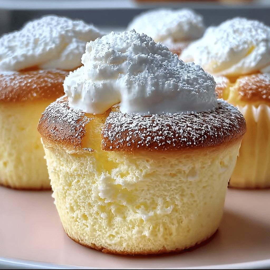 Fluffy Japanese Cotton Cheesecake Cupcakes