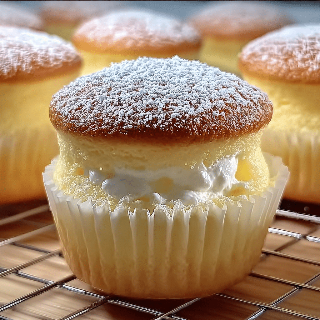 Fluffy Japanese Cotton Cheesecake Cupcakes