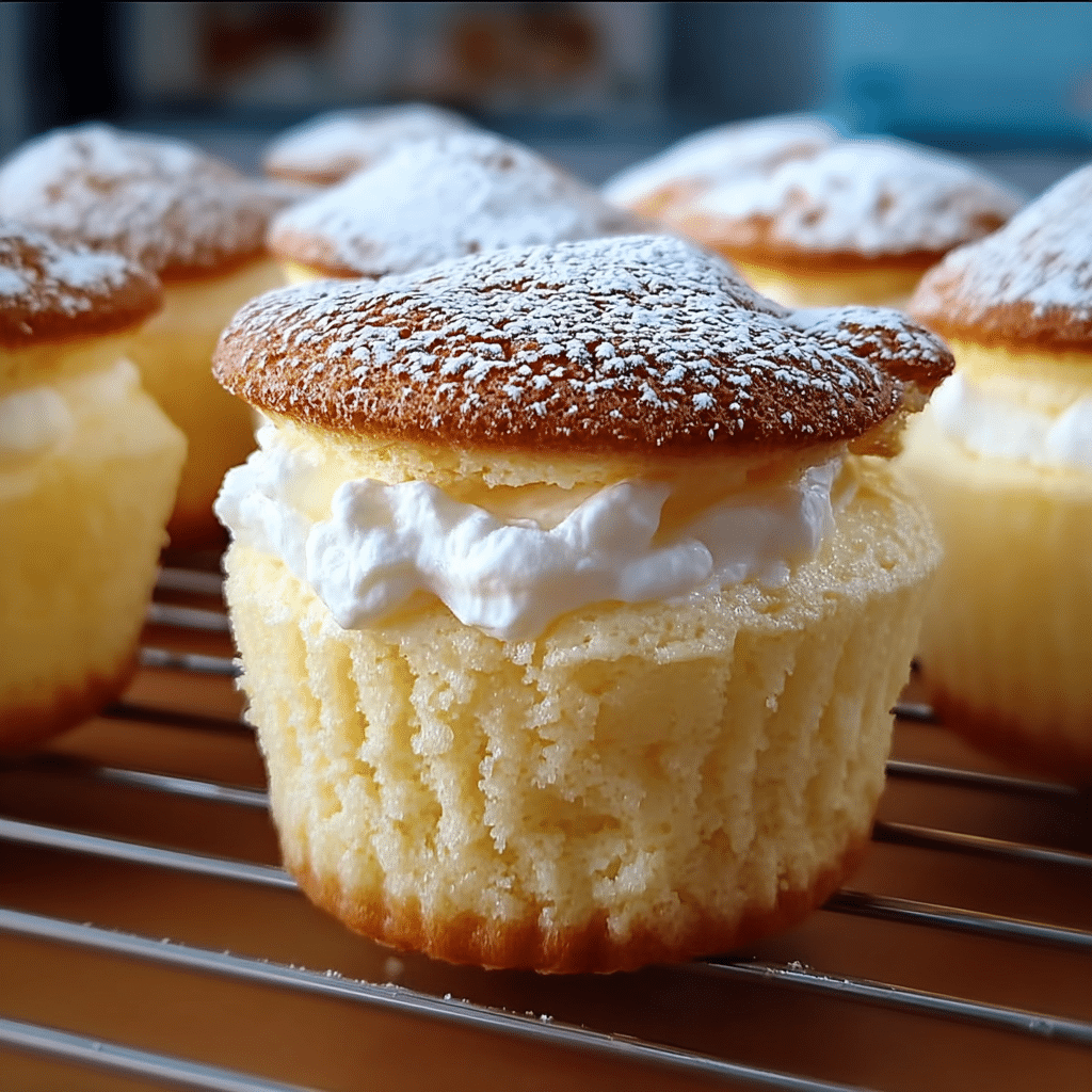 Fluffy Japanese Cotton Cheesecake Cupcakes