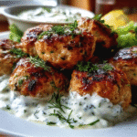 Greek Chicken Meatballs With Tzatziki Sauce