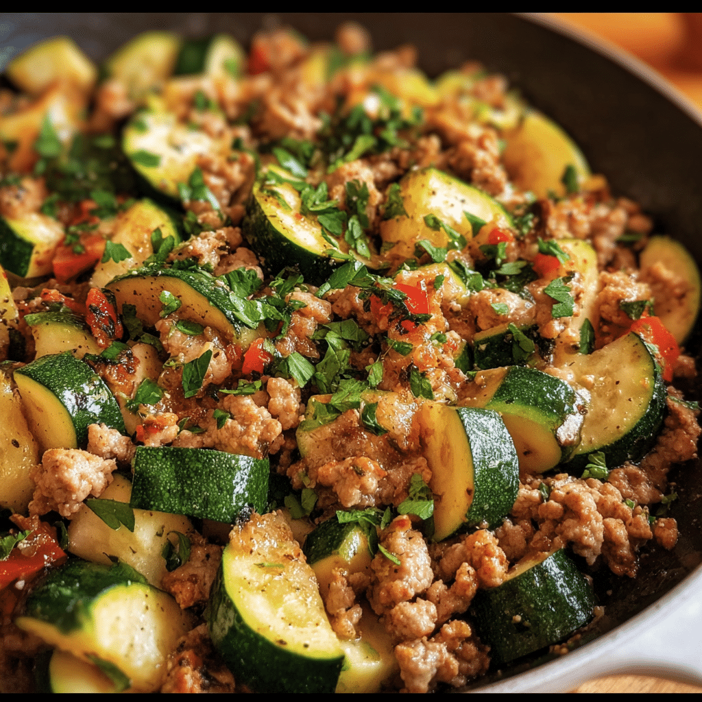 Ground Turkey And Zucchini Skillet