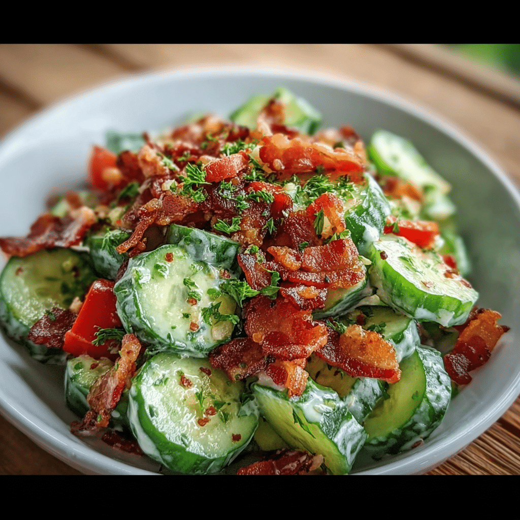 Healthy Cucumber Salad With Bacon