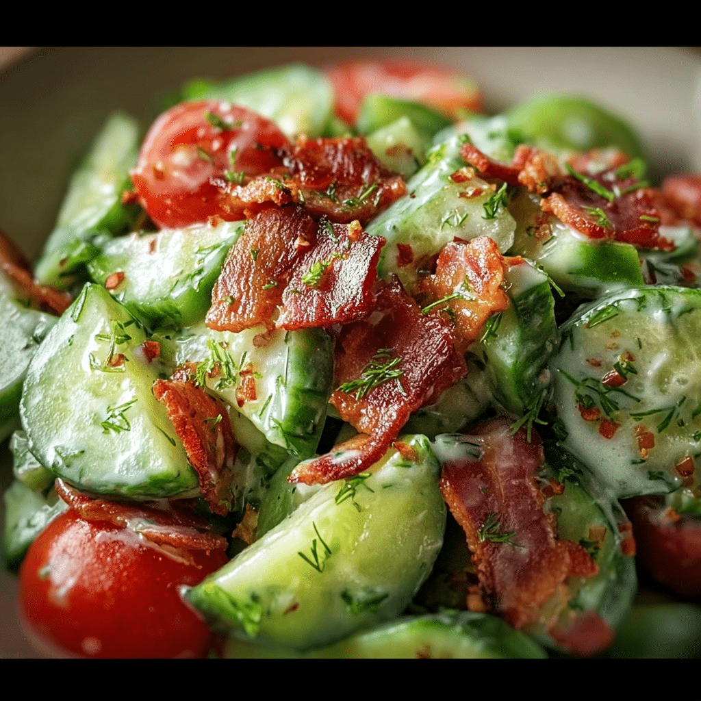 Healthy Cucumber Salad With Bacon