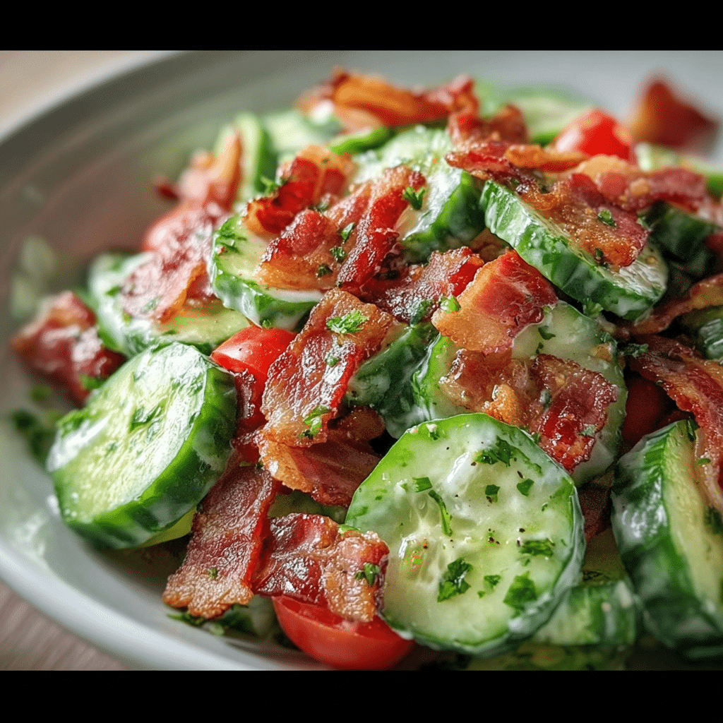 Healthy Cucumber Salad With Bacon