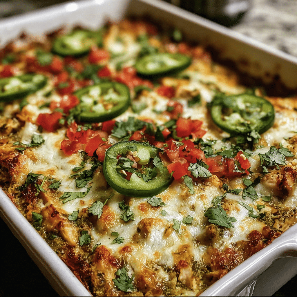 Healthy Salsa Verde Chicken Casserole