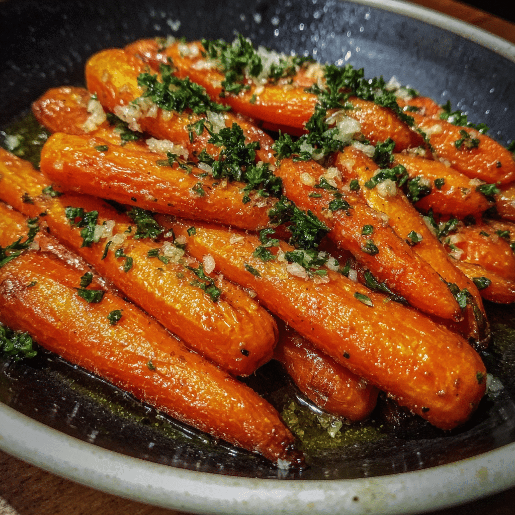 Honey Garlic Butter Roasted Carrots