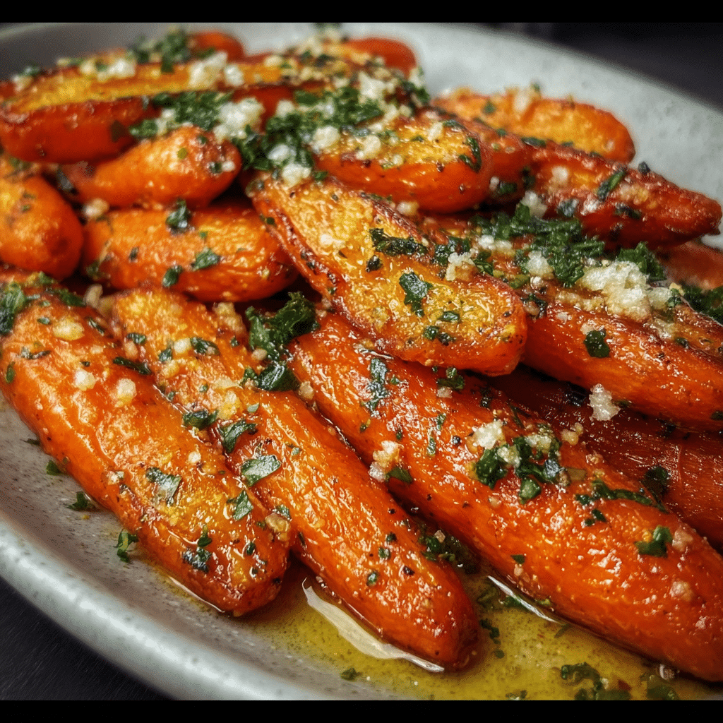 Honey Garlic Butter Roasted Carrots