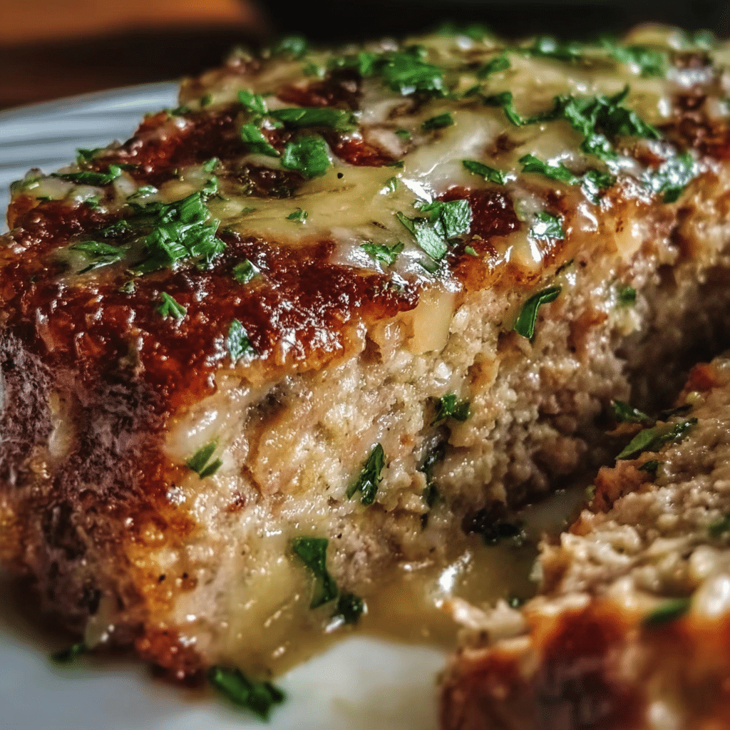 Juicy Garlic Parmesan Chicken Meatloaf